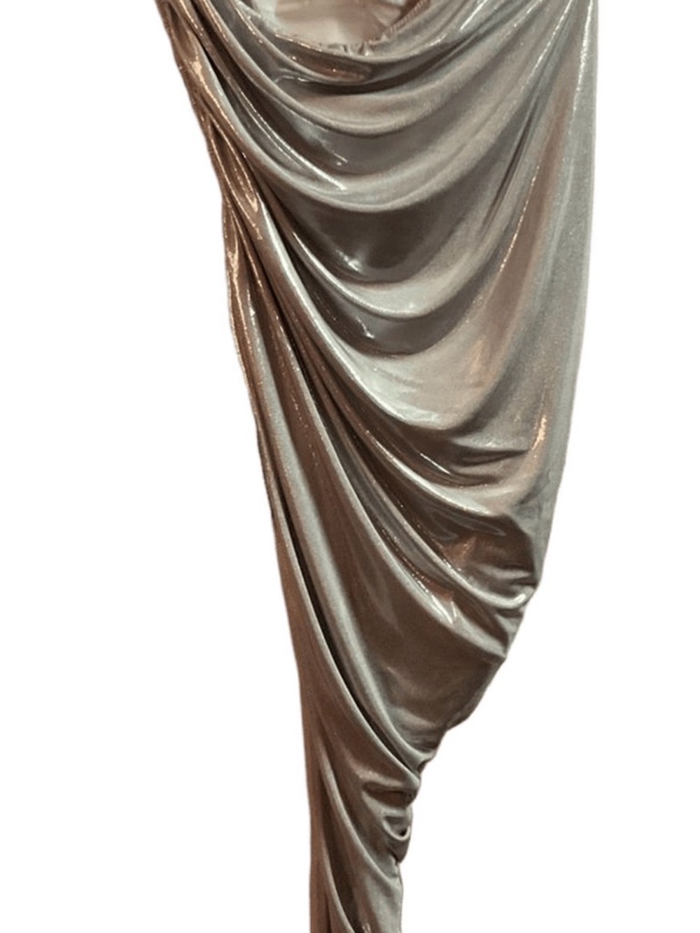 Norma Kamali Metallic Silver Asymmetrical Pickleball Dress